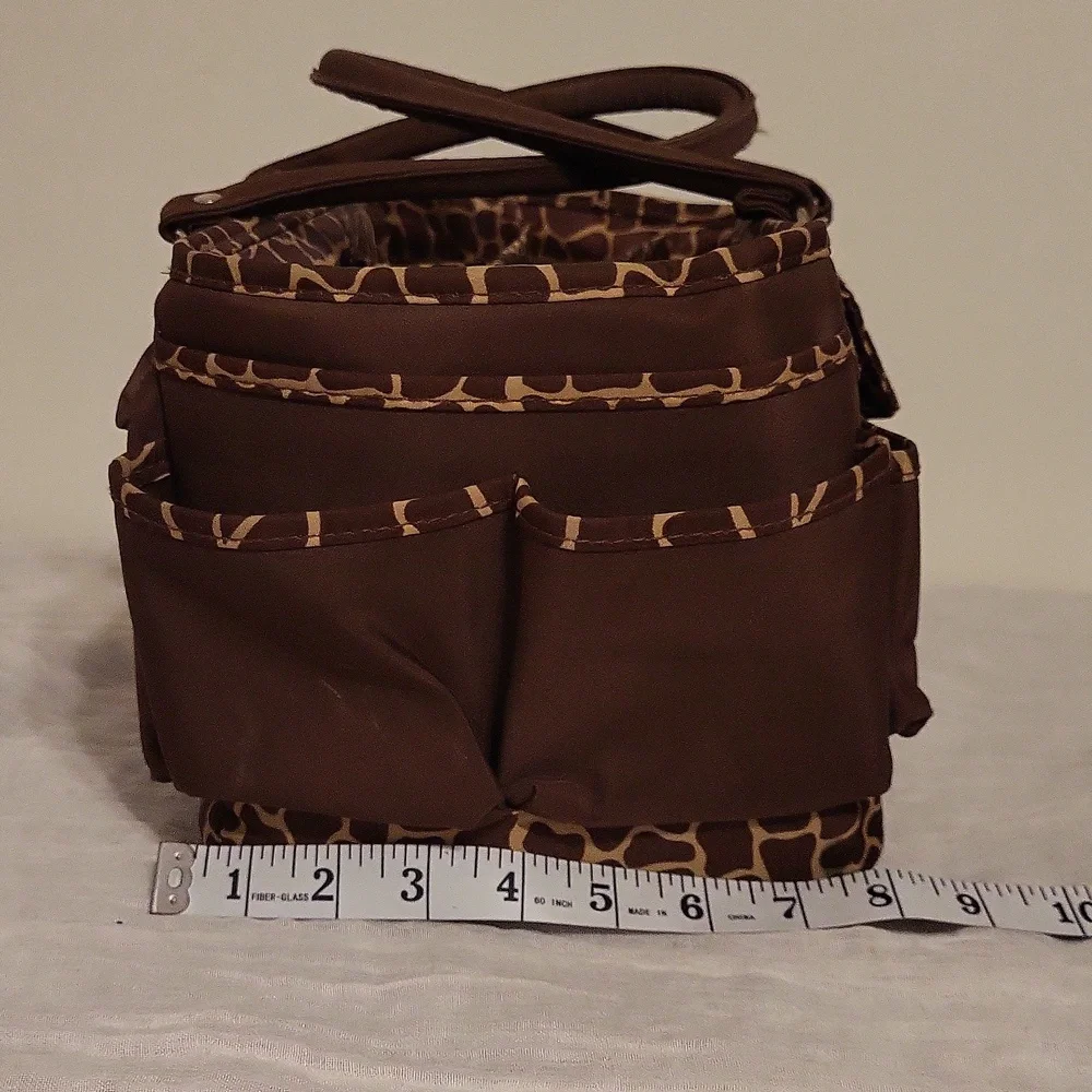 Brown Giraffe Print Craft Organizing Bag - Picture 6 of 13